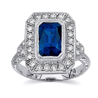 Natural Blue Diamond Jewelry on Very Rare Natural Blue Sapphire   Diamond Ring  The Sapphire Weights 5