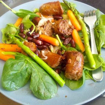 Elk sausage salad - yum!