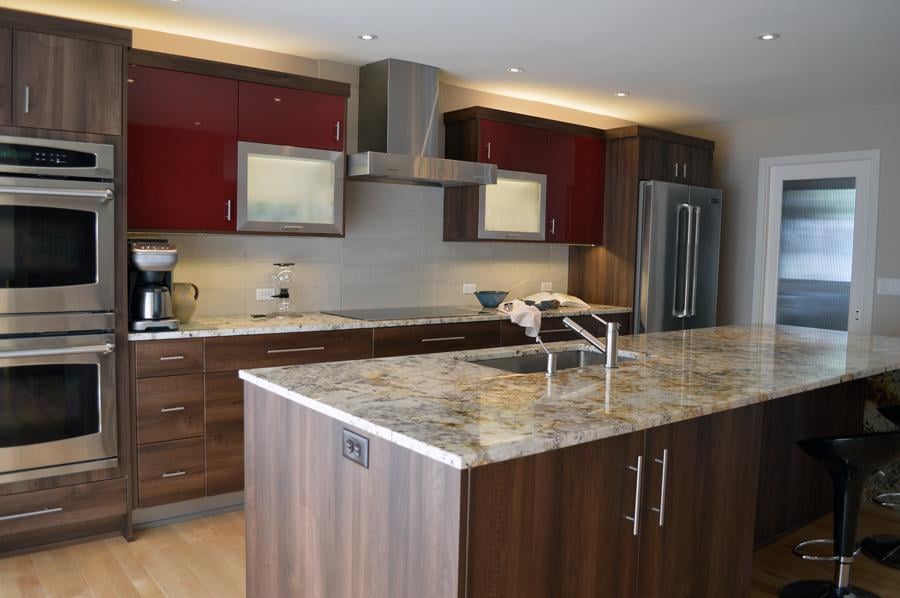 contemporary kitchen, double oven, stainless steel, custom
