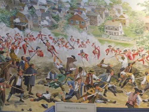 Black and White Bunker Hill Battle