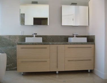 Bathroom Furniture on Custom Bathroom Cabinets   Engineered White Oak  Slab Horizontal Grain