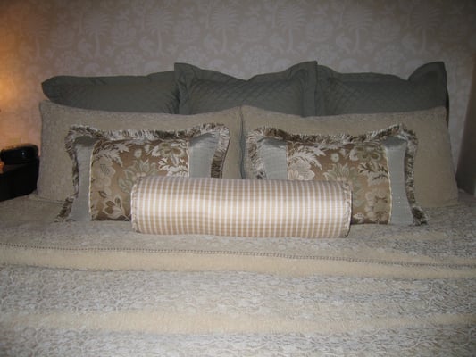 Custom Bedding, Bed cover, roll pillow, euro shams, decorative pillows and decorative shams by ...